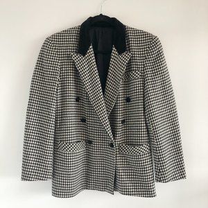 Vintage double breasted houndstooth blazer